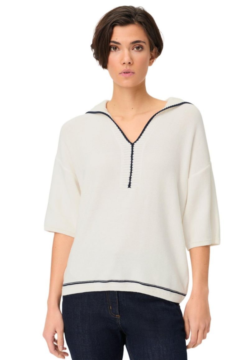Women's Split-Neck Polo Sweater