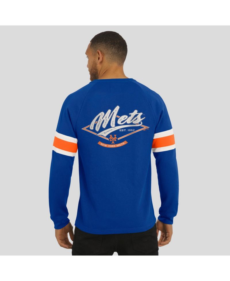 Men's Darius Rucker Collection by Fanatics Royal New York Mets Waffle-Knit Raglan Long Sleeve Henley T-Shirt