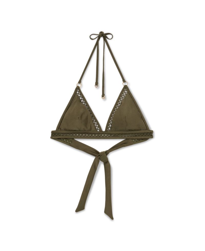 Women's Hennel Triangle Halter Shimmer Bikini Top