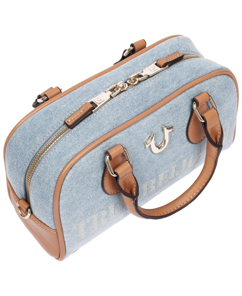 Women's Denim Logo Mini Satchel Crossbody Bag