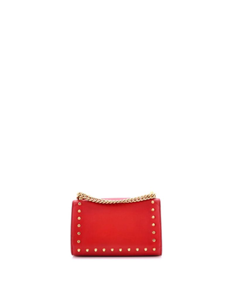 Pearly Padlock Small Studded Leather Shoulder Bag