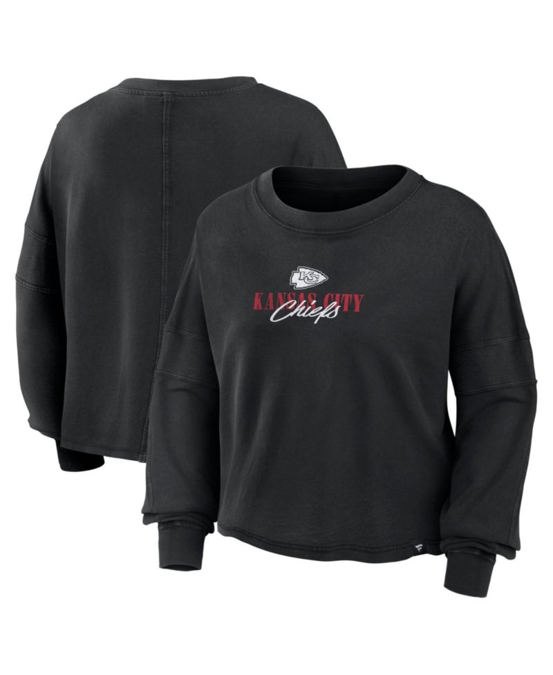 Women's Kansas City Chiefs Chop Block Oversized-Boxy Long-Sleeve Top
