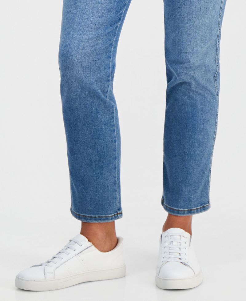 Petite High-Rise Straight-Leg Shaping Jeans