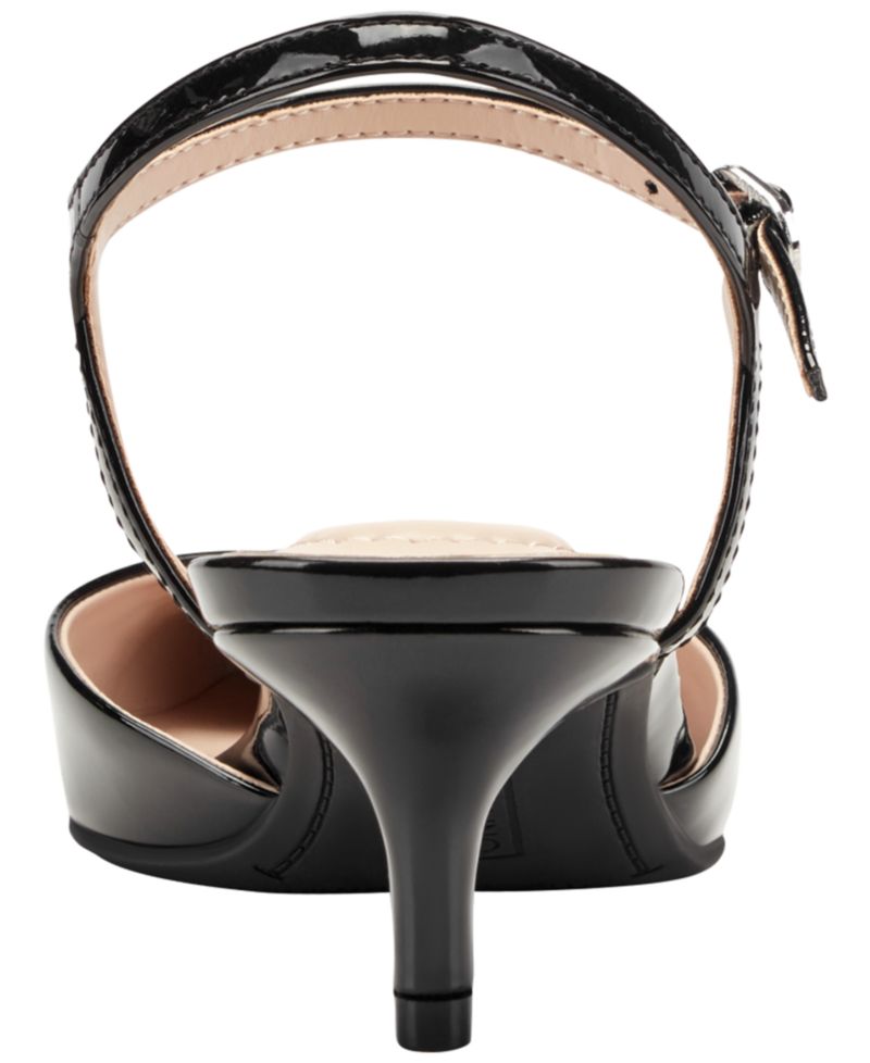 Women's Rose Ankle Strap Kitten Heel Pumps