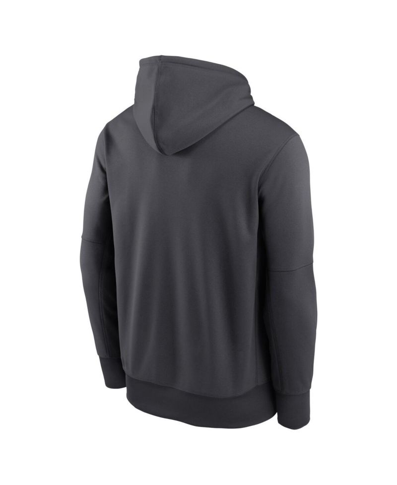 Men's Anthracite New Orleans Saints Toss Sweep Performance Pullover Hoodie
