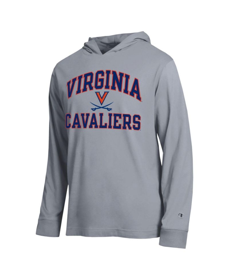 Men's Heather Gray Virginia Cavaliers High Motor All-Star Long Sleeve Hooded Sweatshirt