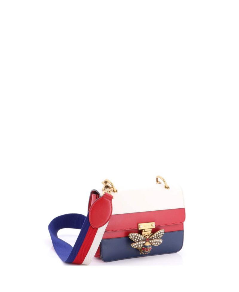 Medium Queen Margaret Flap Bag Colorblock Leather