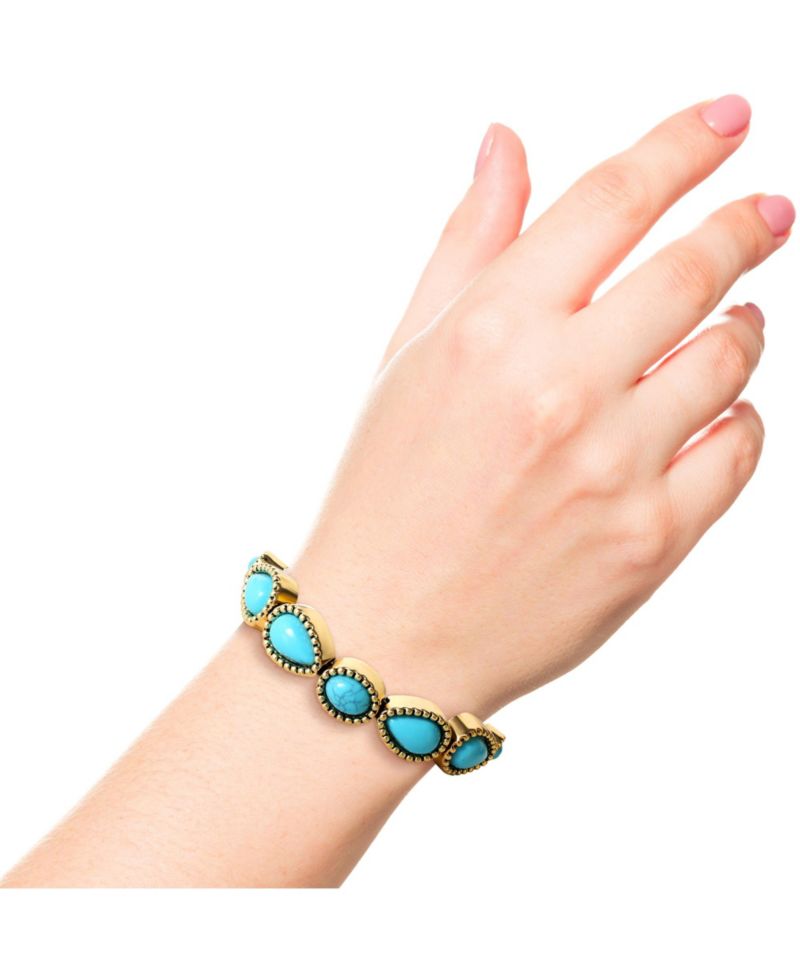 Womens Stone Slider Bracelet - Oxidized -Tone or -Tone Lariat Bracelet with Accents