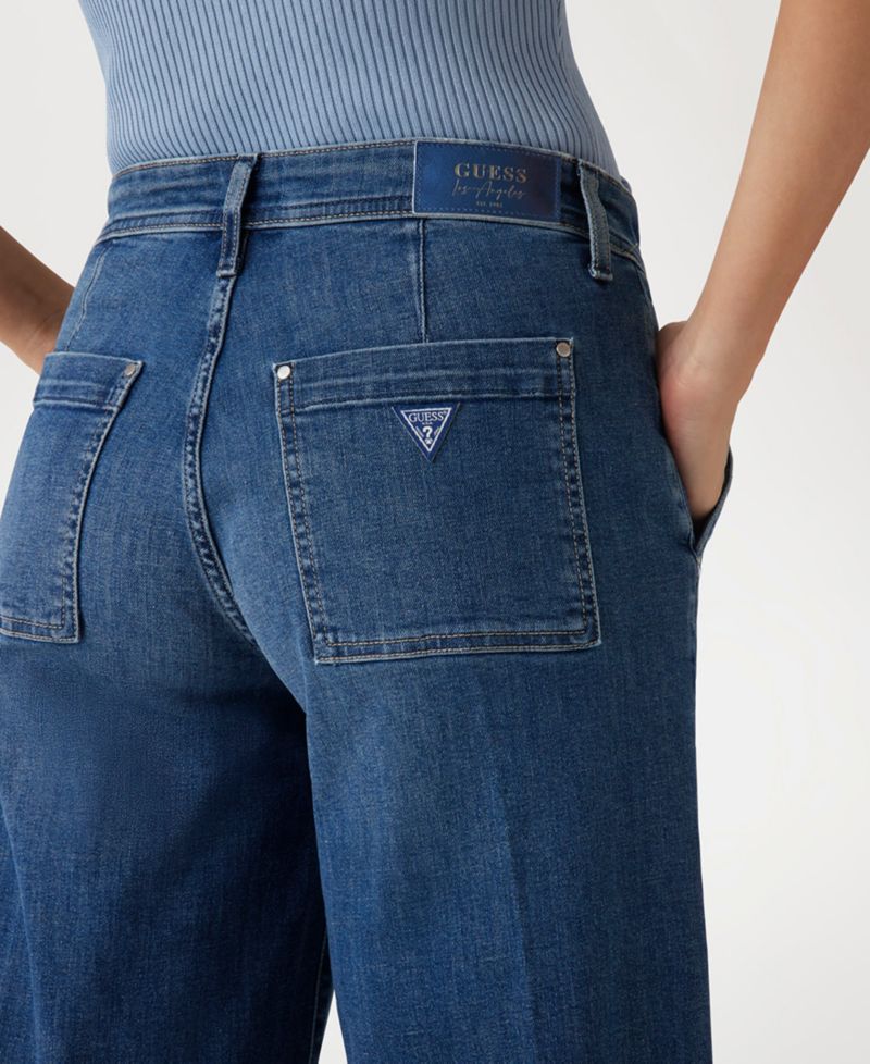 Women's Zoya Wide-Leg Faded High-Rise Jeans