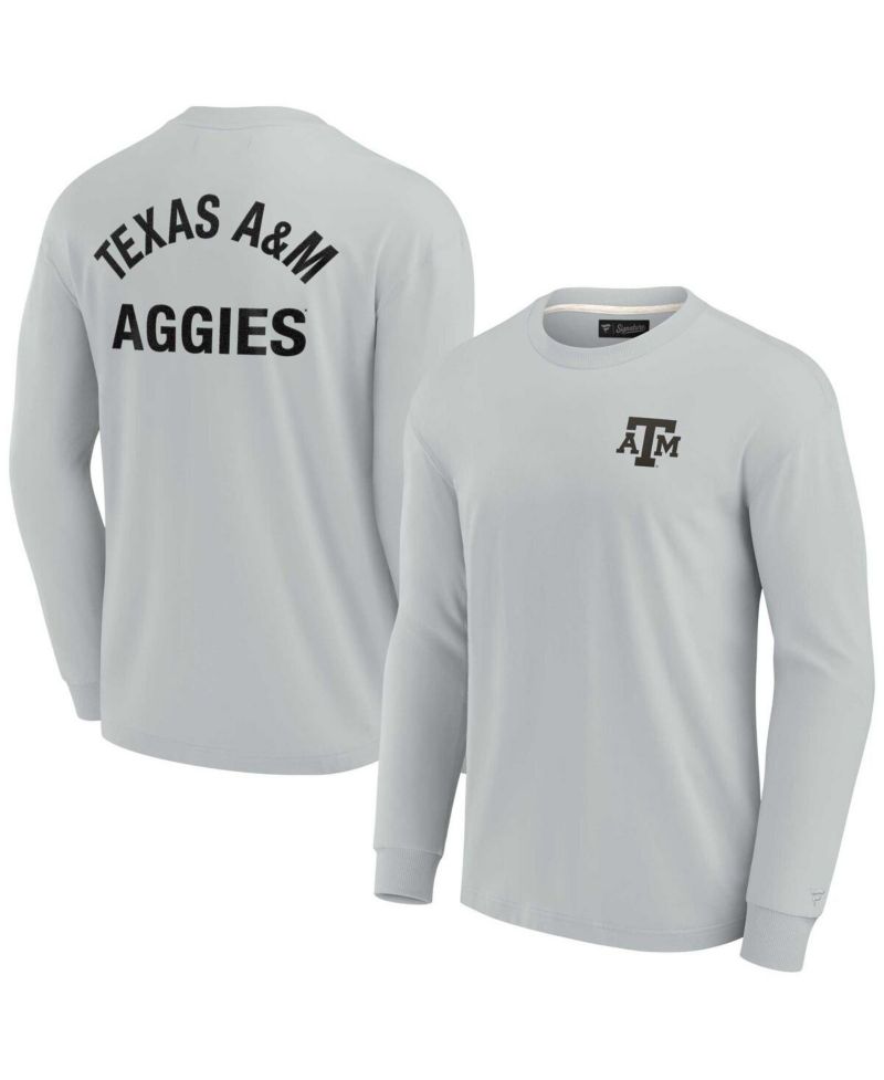 Men's and Women's Gray Texas A&M Aggies Super Soft Long Sleeve T-shirt