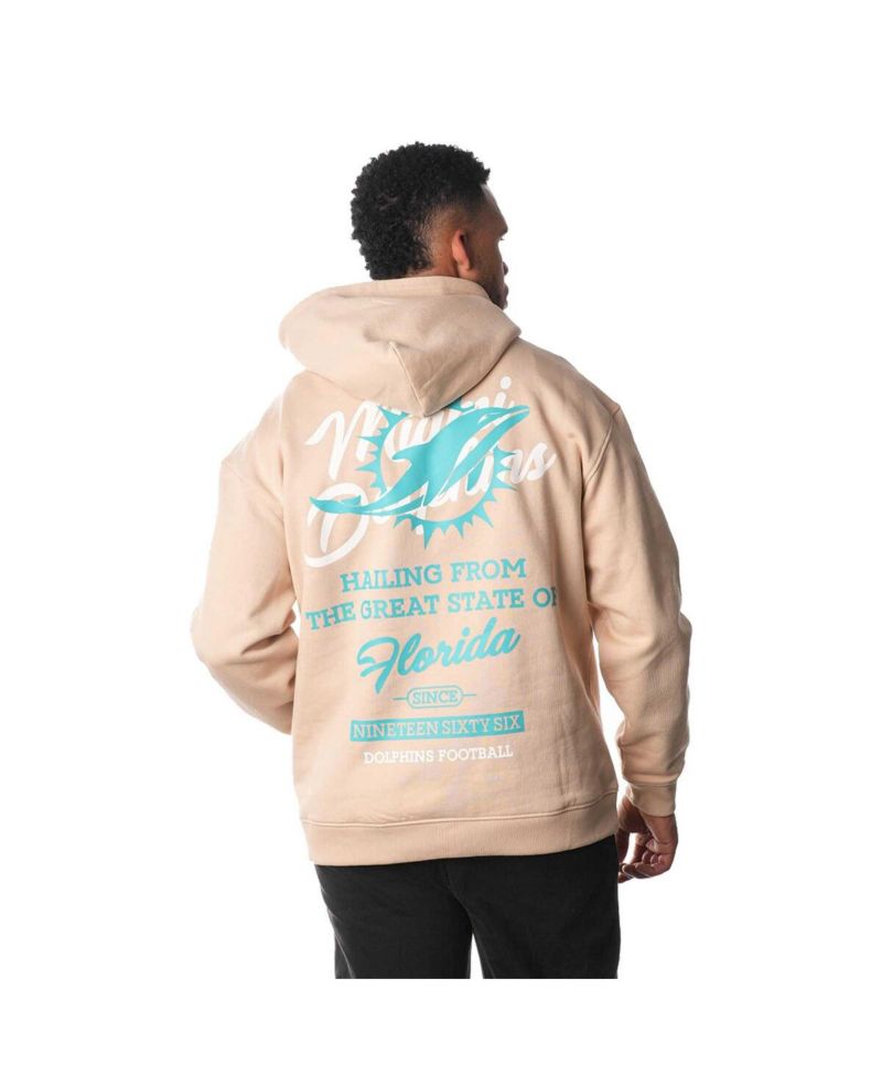 Men's and Women's Cream Miami Dolphins Fleece Pullover Hoodie