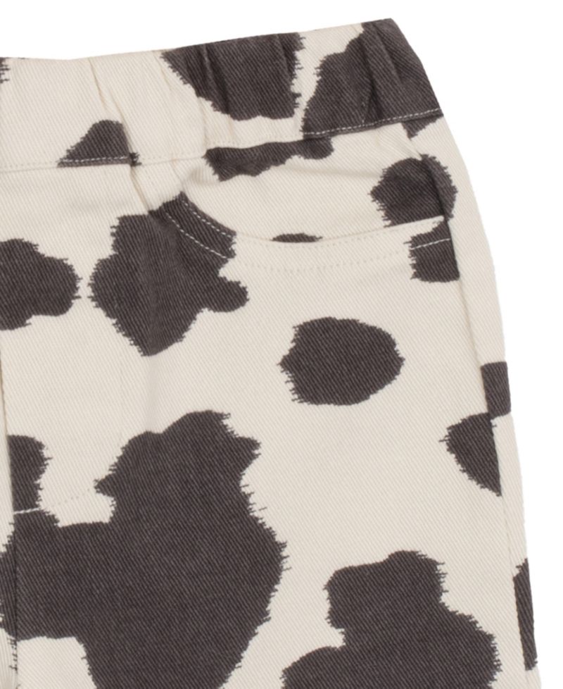 Baby Girls' Short-Sleeve Top and Cow Print Pants, 2-Piece Set