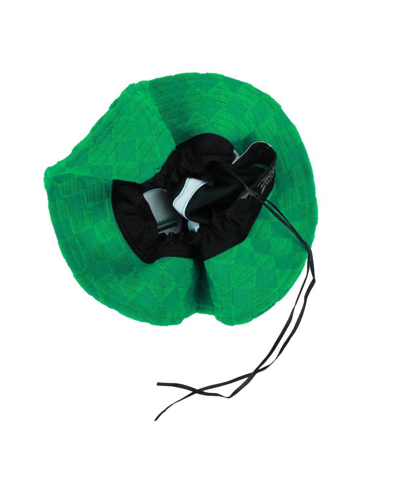 Men's Bros Luigi Logo Green Checkered Bucket Hat