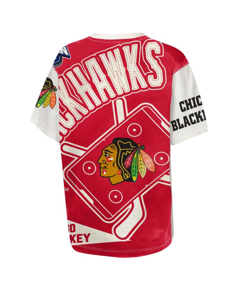 Big Boys and Girls Cream Chicago Blackhawks Top Player T-Shirt