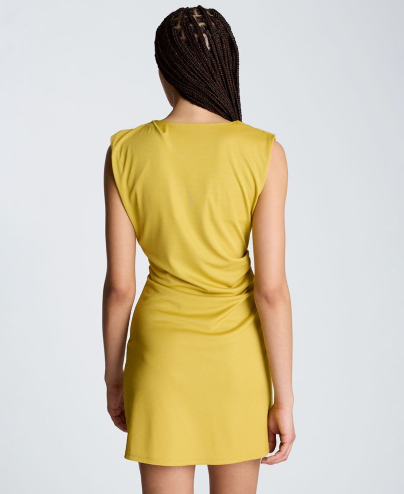 Women's Crewneck Waist Drape Mini Dress