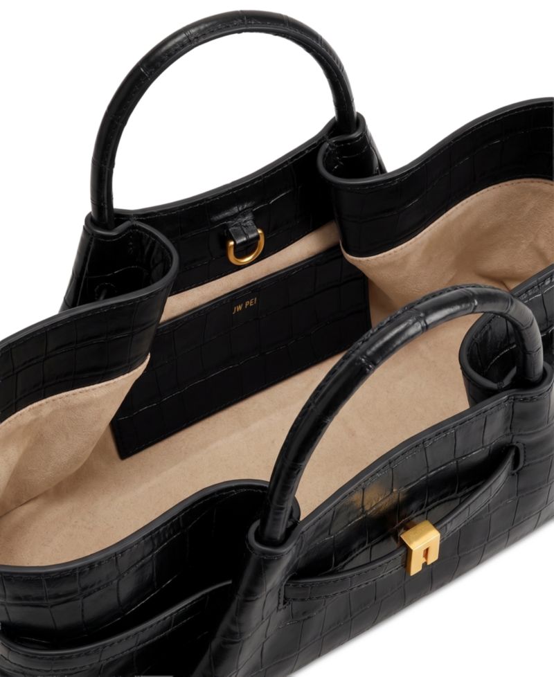 Maeve Dachshund Metal Charm Medium Tote Handbag