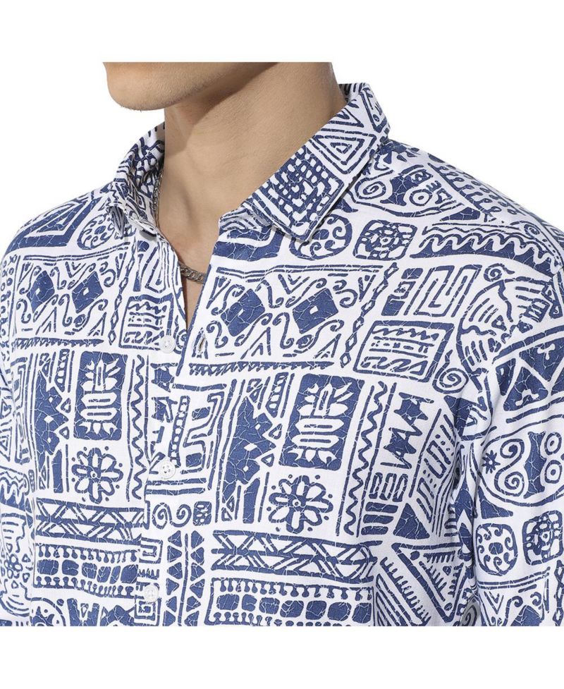 Men's Contrast Aztec Shirt