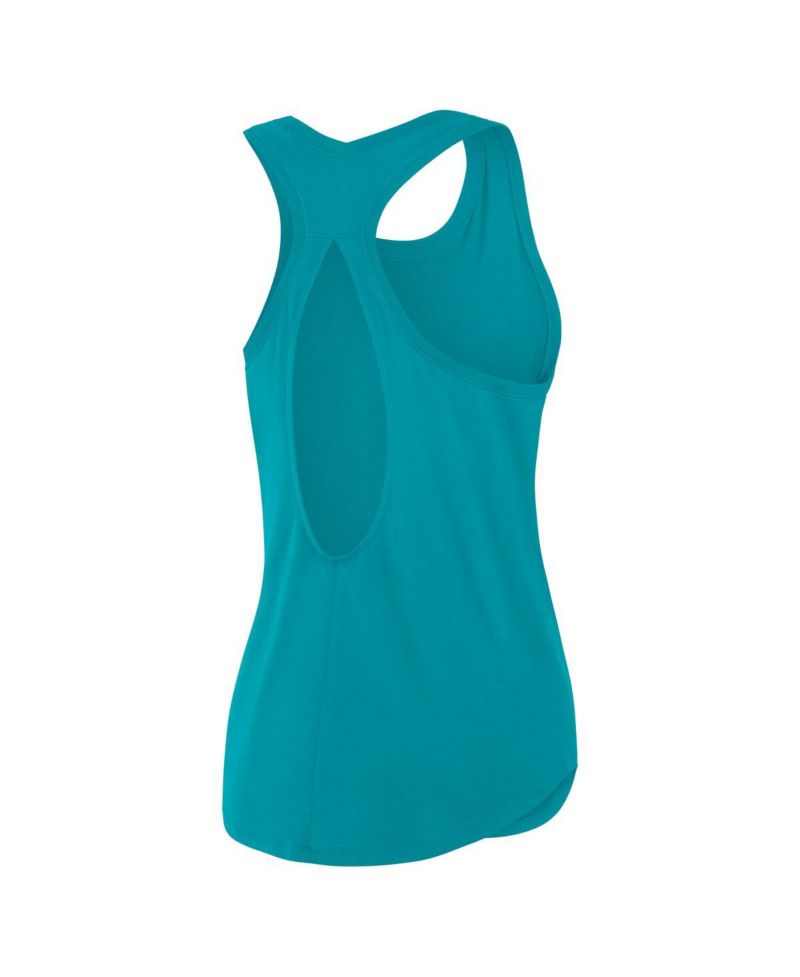 Women's Aqua Miami Dolphins Iron Fan Tank Top
