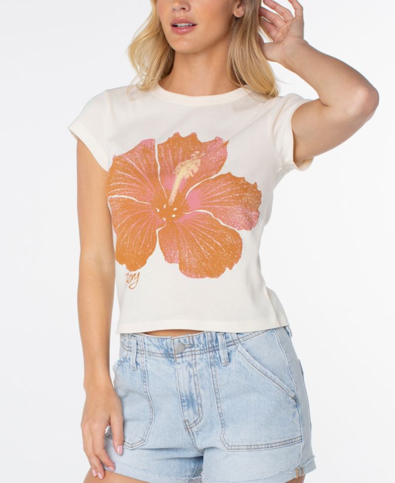Women's Hibiscus Print Crewneck T-Shirt