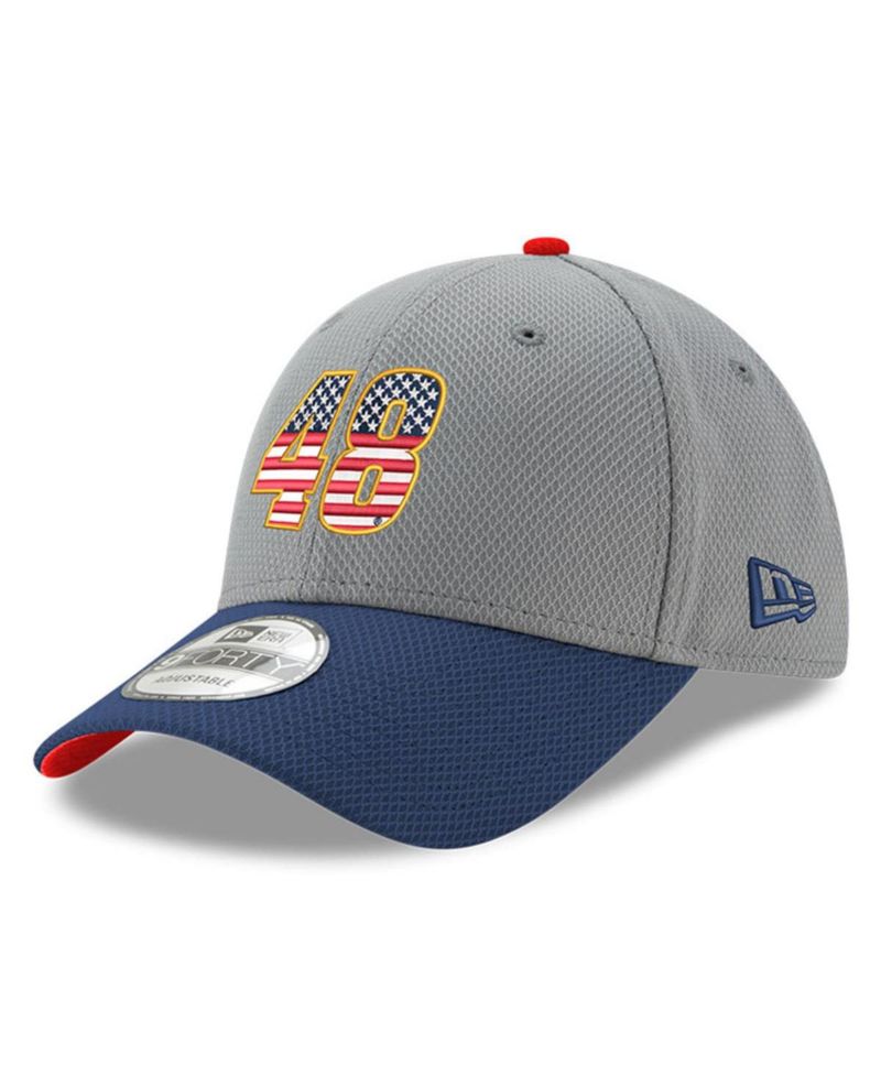Men's Gray/Navy Alex Bowman Salute 9FORTY Adjustable Hat