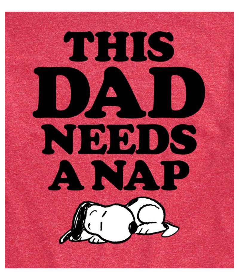 Hybrid Apparel Peanuts Dad Nap Mens Short Sleeve Tee