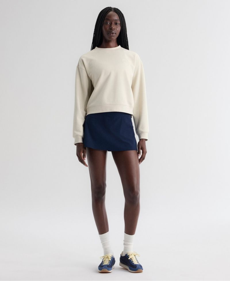Women's Beige Chicago Cubs Oversized Clutch Tri-Blend Sweatshirt