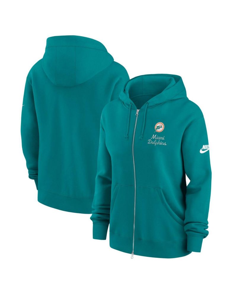 Women's Aqua Miami Dolphins Phoenix Rewind Full-Zip Hoodie