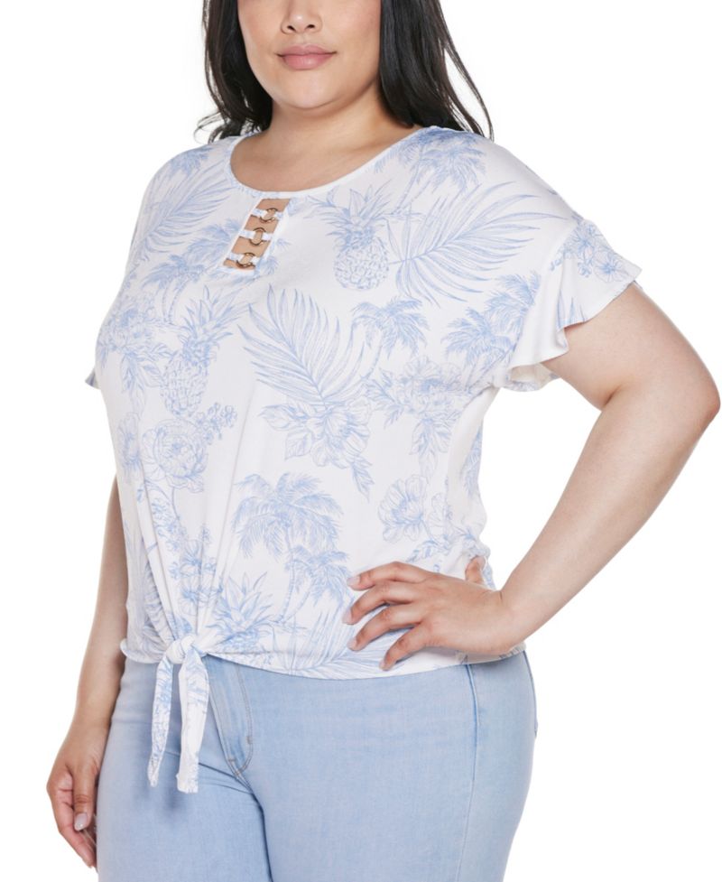 Plus Size Pineapple Print Knit Top