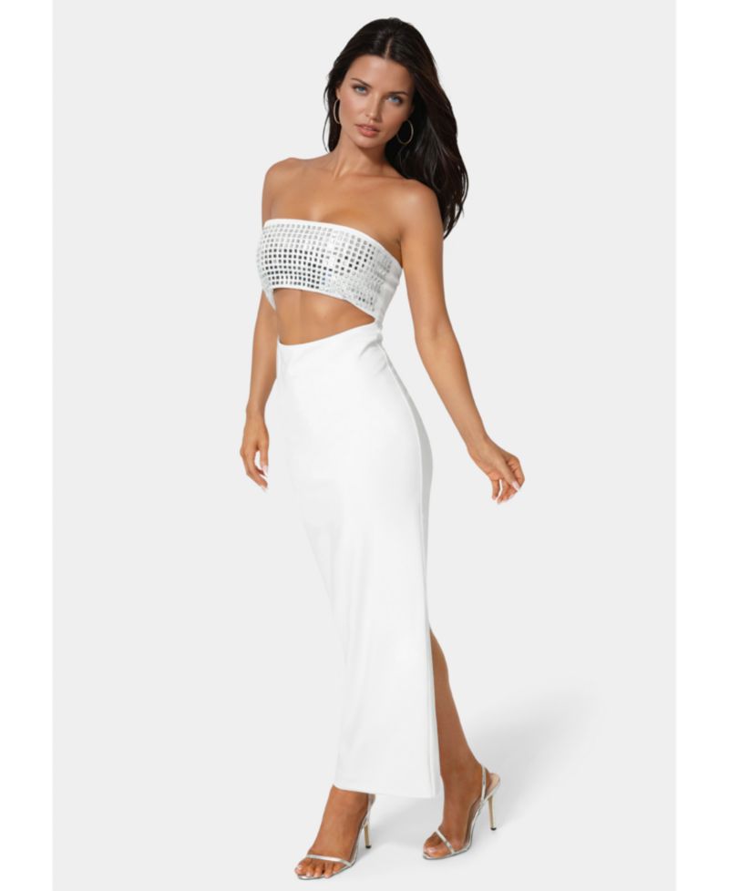 Women's Embellished Strapless Column Dress