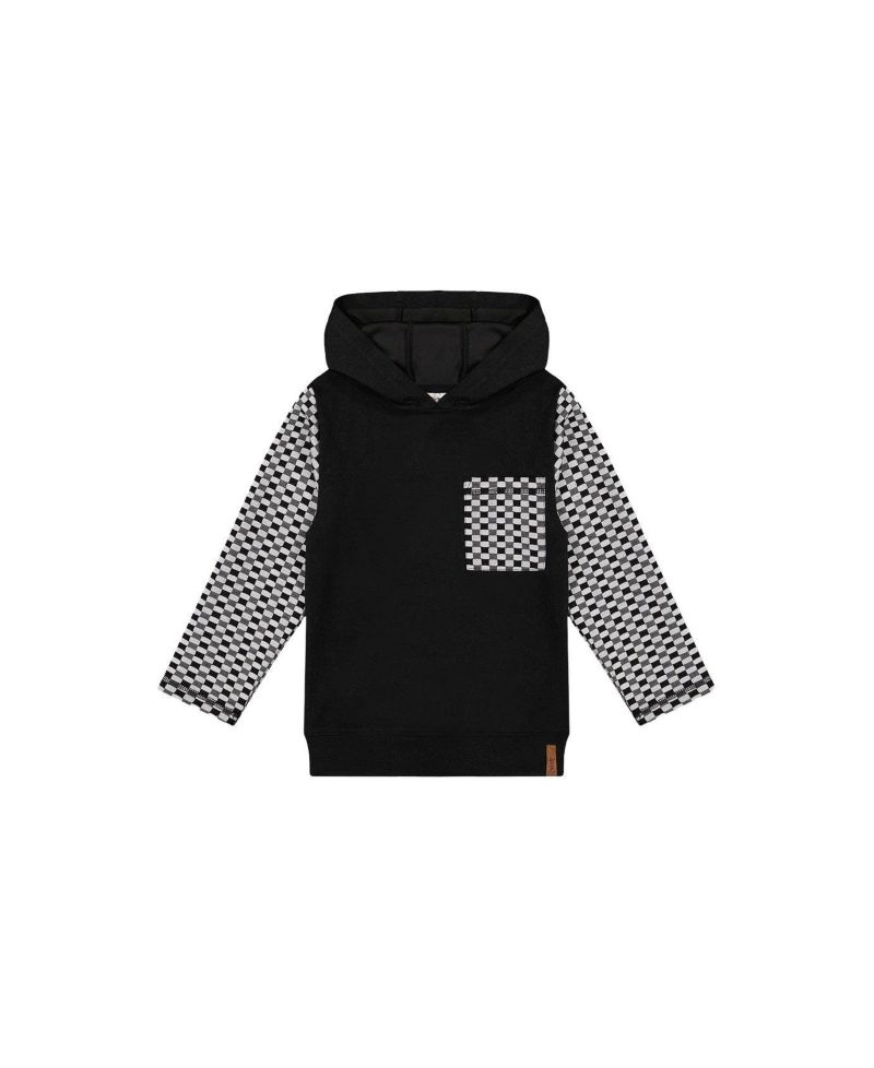 Little and Big Boy (6Y - 12Y) block Hooded Top with Chest Pocket Hoodies