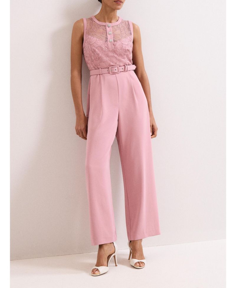 Women's Ivanna Lace Bodice Belted Jumpsuit