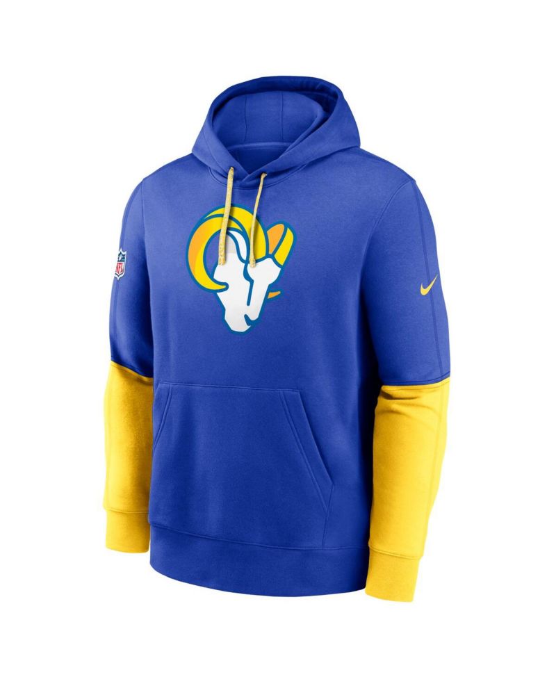 Men's Royal Los Angeles Rams 2024 Sideline Club Pullover Hoodie