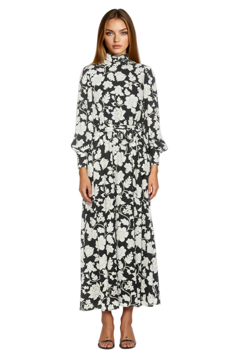 Women's Isaliah Mockneck Blouson Sleeve Maxi Dress