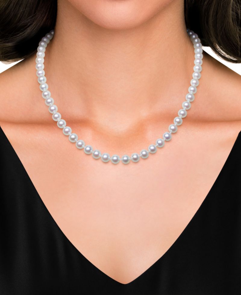 Cultured Akoya Pearl (6-1/2-7mm) Classic 18" Collar Necklace