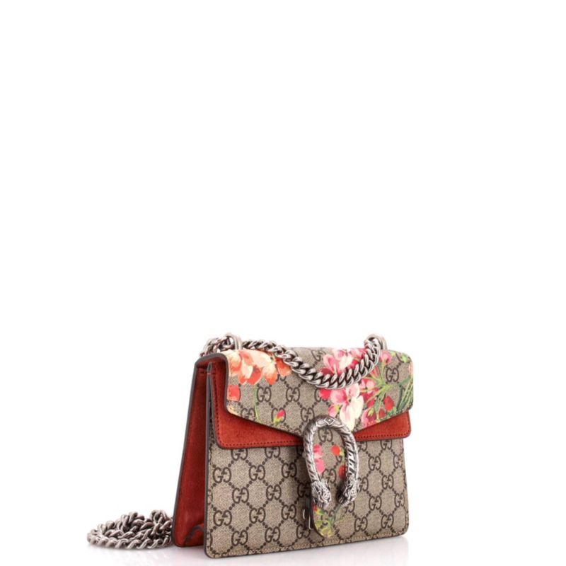Mini Dionysus Bag Blooms Print GG Coated Canvas