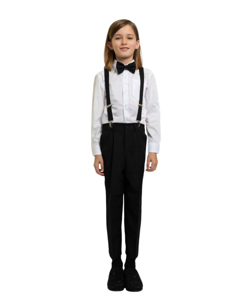 Big Boys Barn Wedding 4-Piece Shirt, Bowtie, Suspenders and Pants Set