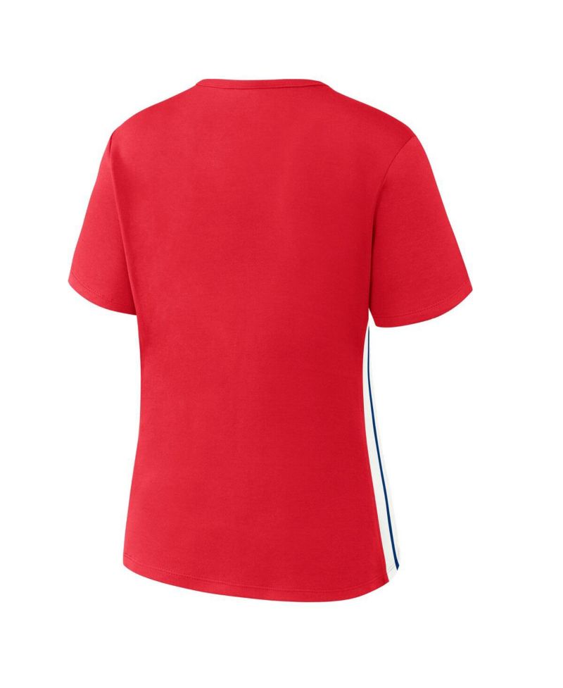 Women's Red Philadelphia Phillies Notch Neck Cropped T-Shirt