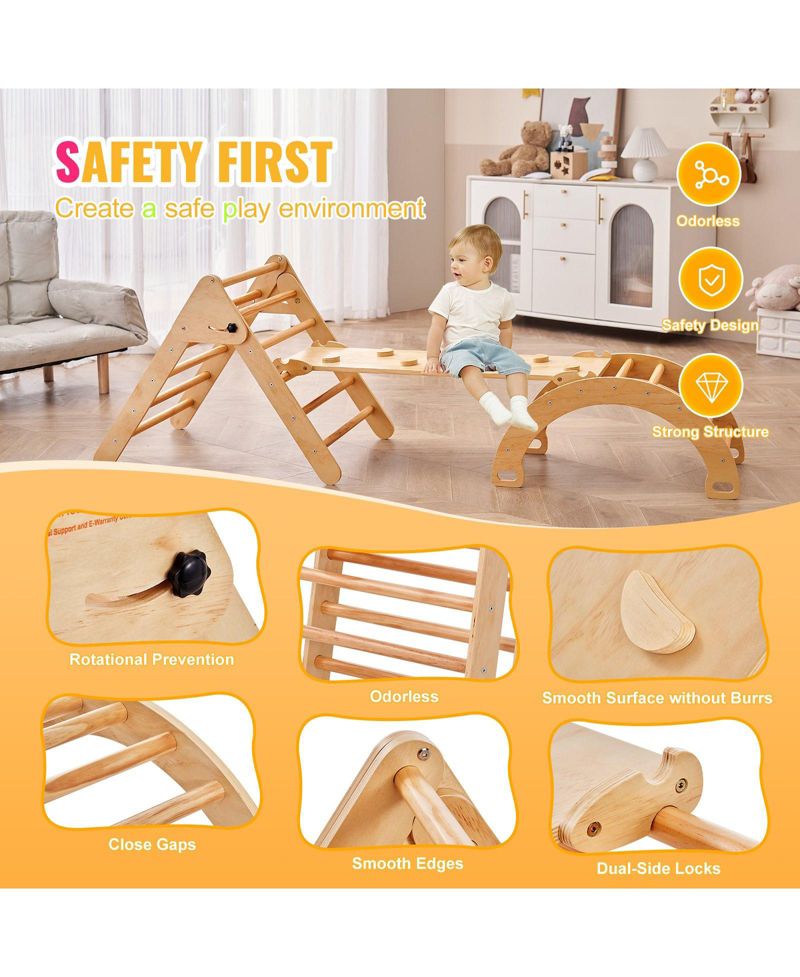 Альпинист Pikler Triangle Climber 5 в 1 с рампой и дугой