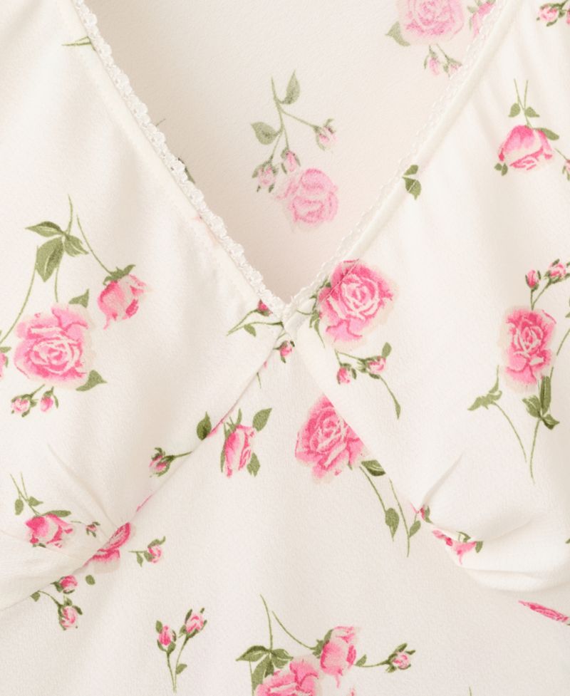 Women's Floral V-Neck Sleeveless Lace Blouse
