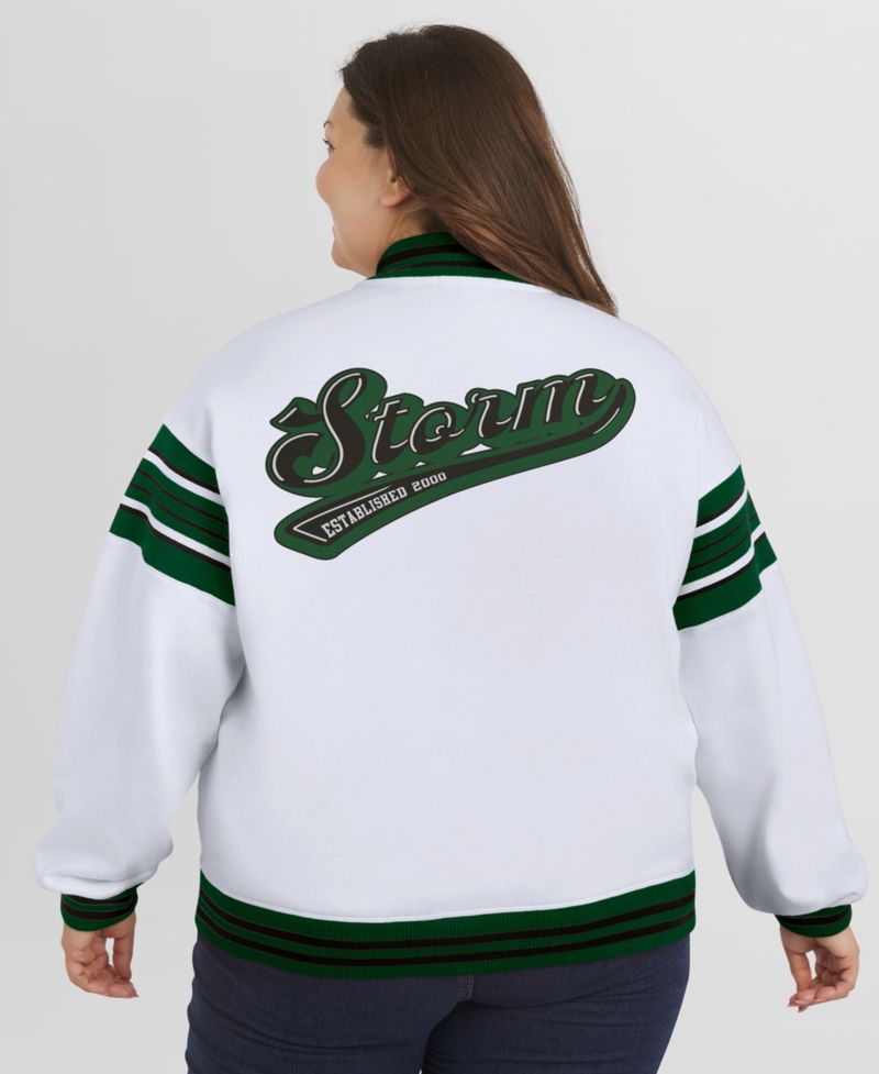 Women's White/Green WNBA Full-Snap Fleece Sweatshirt Jacket