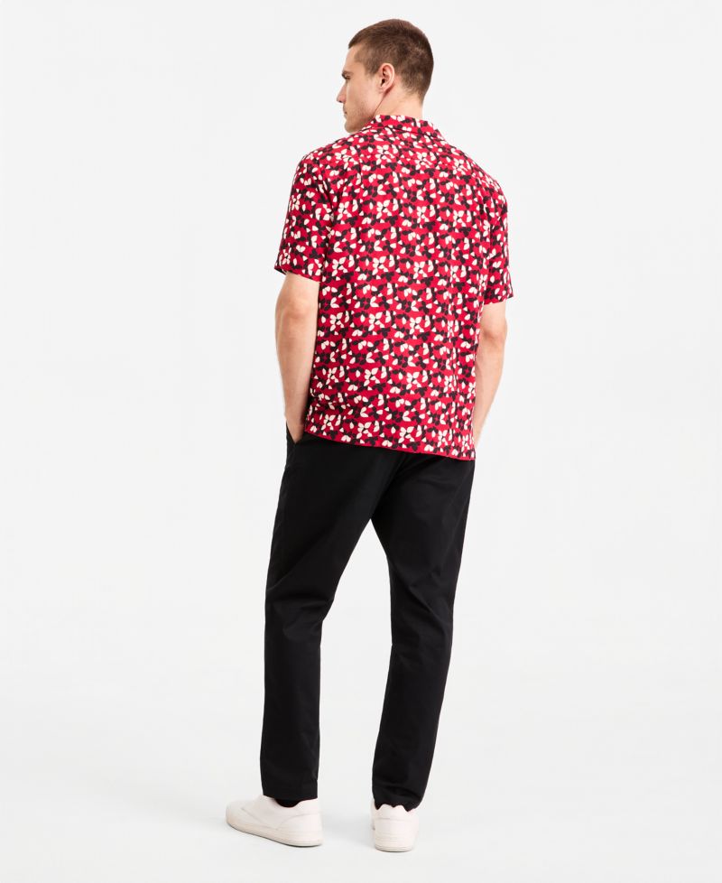 Men's Warwick Floral Short Sleeve Camp Shirt, Grosvenor Short-Sleeve Crewneck Sweater & Hampstead Modern-Fit Chino Solid Pants