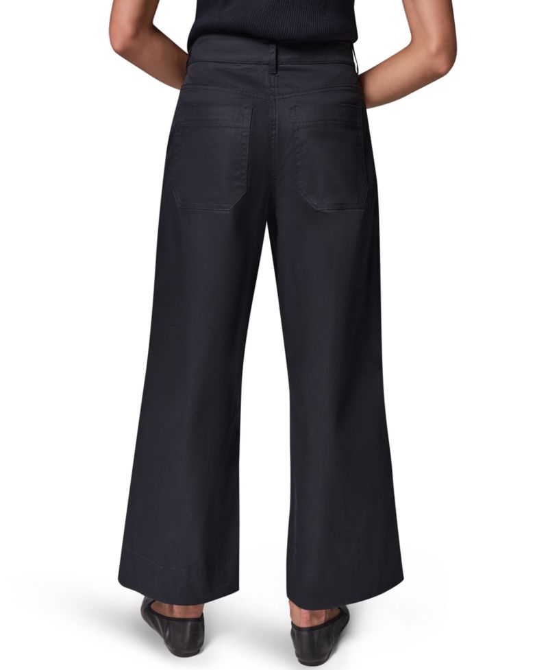 Women's Cotton Twill Wide-Leg Mid-Rise Pants,