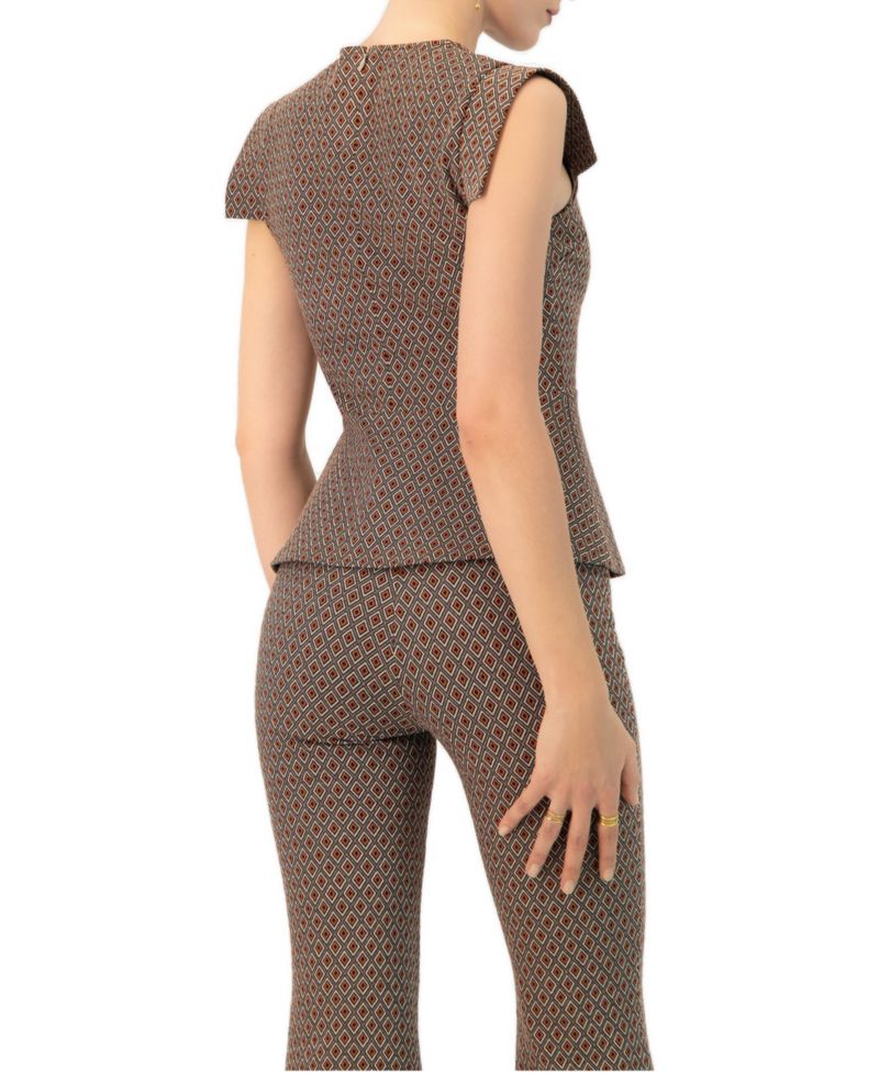 Women's Geometric Peplum Blouse