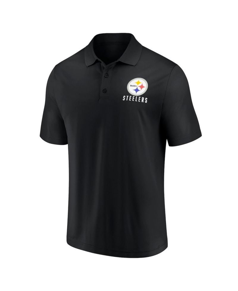 Men's Black Pittsburgh Steelers Lockup Polo Shirt