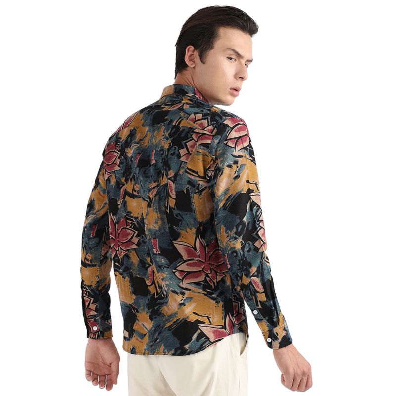 Men's Multicolour Artistic Flowers Shirt
