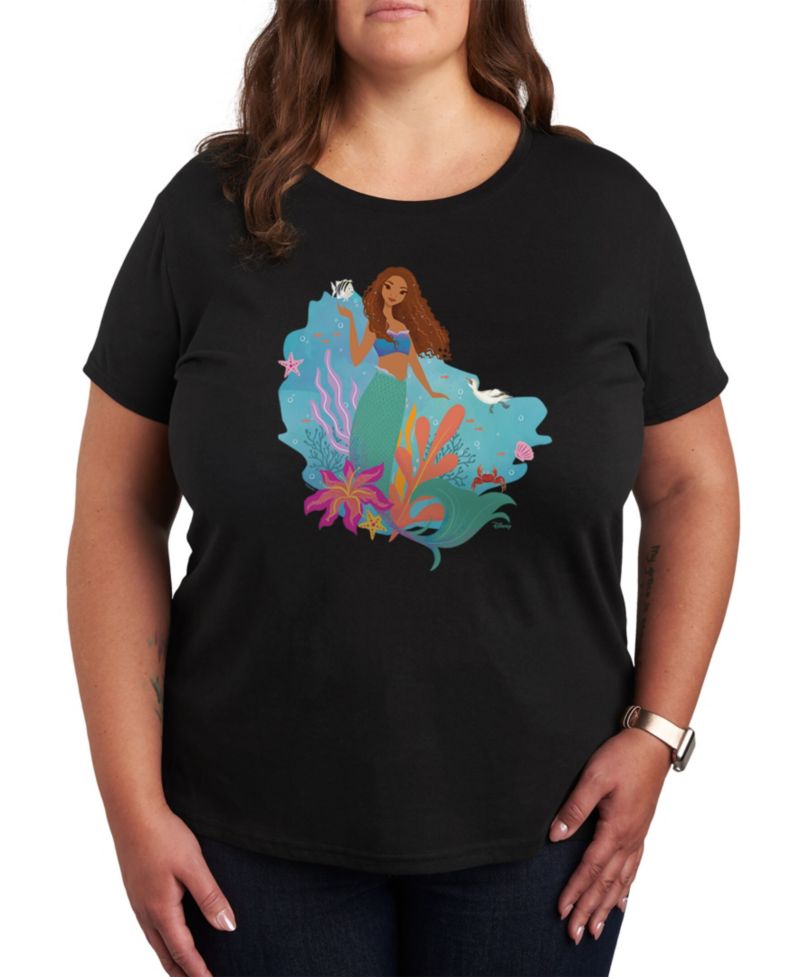 Trendy Plus Size Little Mermaid Ariel Graphic T-shirt