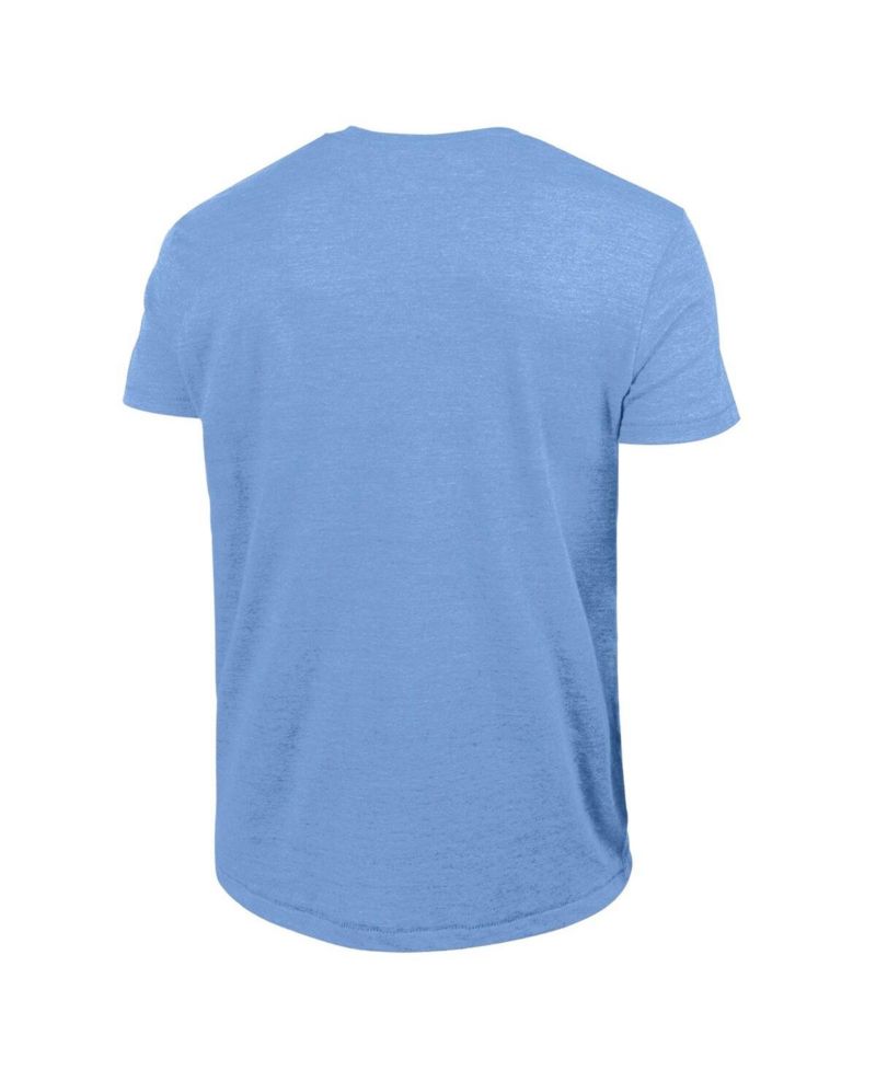 Men's Light Blue Philadelphia Phillies Cooperstown Wordmark Lockup Tri-Blend T-Shirt