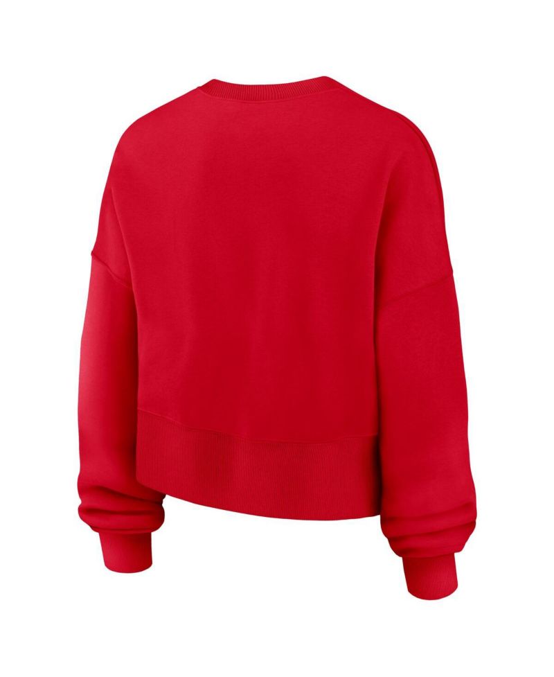 Women's Red Georgia Bulldogs Oversized Phoenix Arch Pullover Sweatshirt