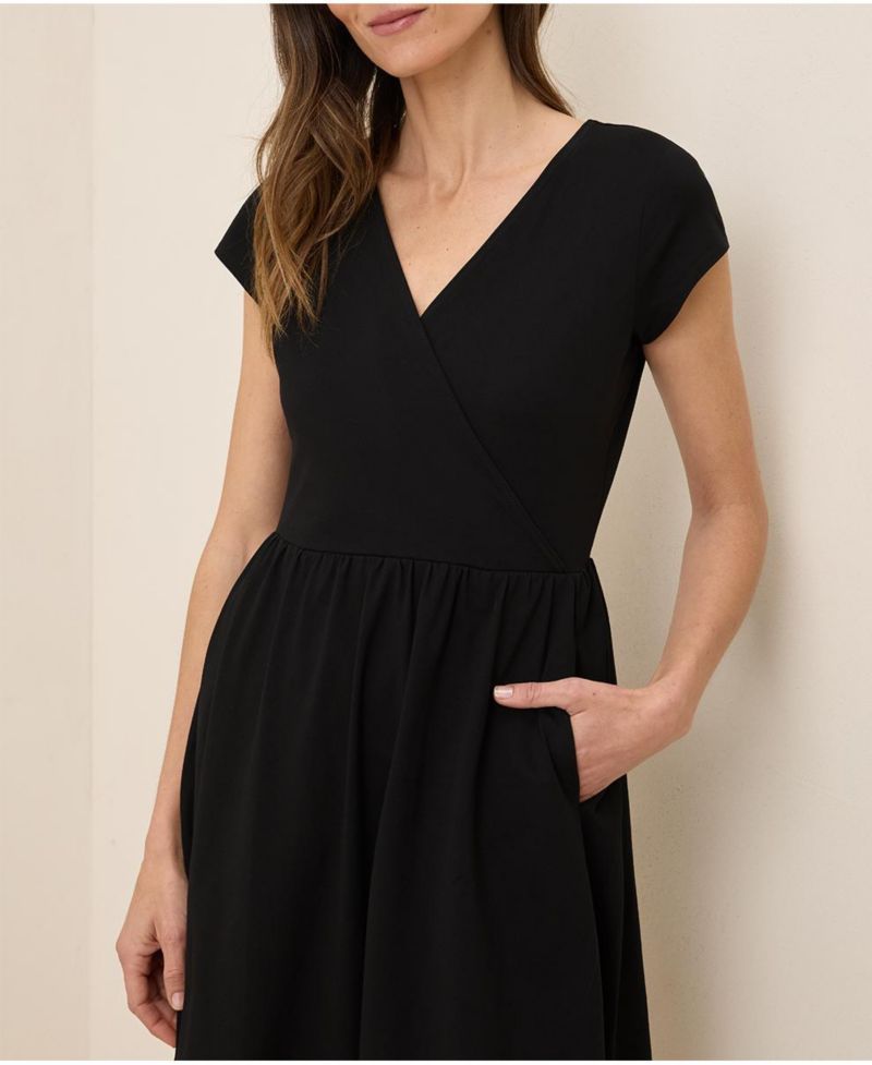Women's Fit & Flare Crossover Dress Made With Organic Cotton