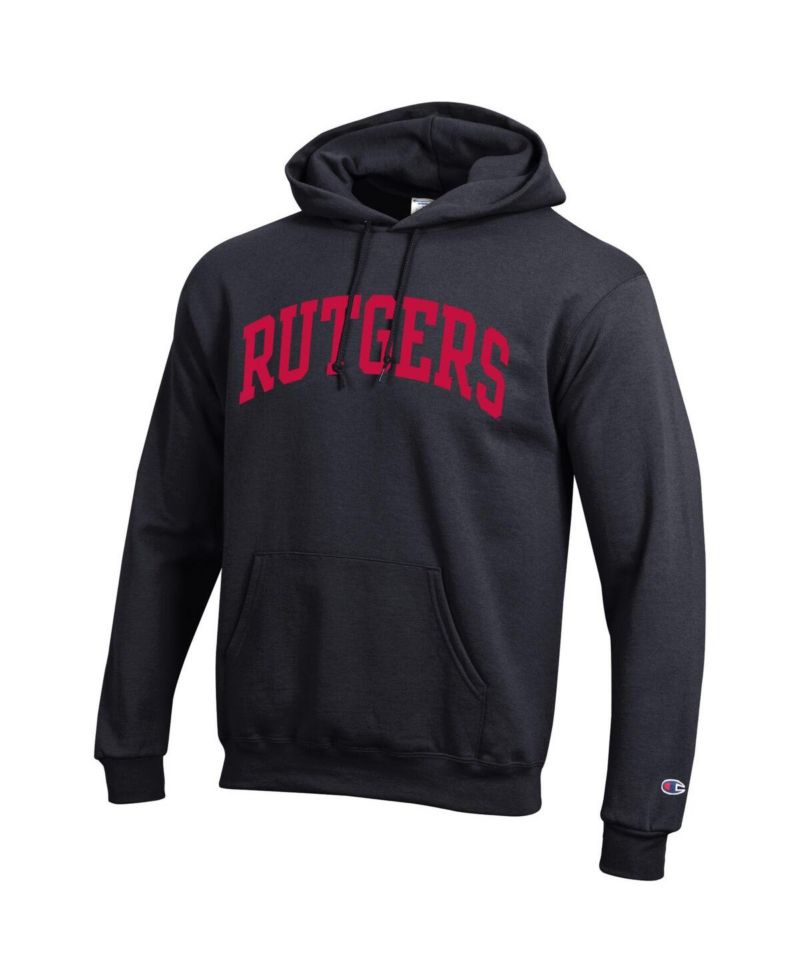 Men's Black Rutgers Scarlet Knights Basic Arch Fleece Pullover Hoodie